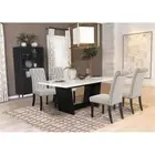 Coaster Sherry 5-piece Rectangular Marble Top Dining Set Sand and White