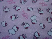 Hello Kitty Pink Flannelette Cotton Fitted Cot Sheet Handmade