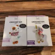 Needle Creations Crochet Kits "Cat" &"Unicorn"NIB