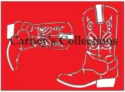 8.5"x11" Red or Clear Plastic Stencil - Western Boot (MP5)