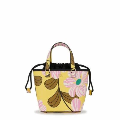 Orla Kiely Acapulco Print Less is More Mini Tote Bag Colour Lemon