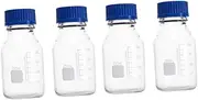 YOSADIER 4Pcs Transparent Glass Sample Vials with Lids Sealing Bottles for Laboratory Use Science Sample Containers for Chemical Storage and Experiments