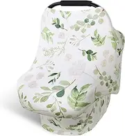 Nursing Cover Breastfeeding Scarf, Car Seat Covers for Babies Infant Carseat Canopy, Stretchy Soft Breathable Multi-Use Cover Ups for Stroller High Chair Shopping Cart, Boys Girls