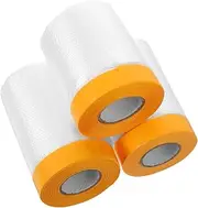 Angoily 3 Rolls Dustproof Film Automotive Tape Protective Film Painting Masking Film Auto Body Masking Tape Car Masking Tape Automotive Masking Film Pre Taped Mask Fim or Transparent