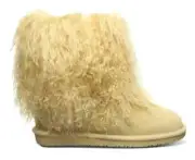 Bearpaw Boo Yellow Shearling Wool Lined Curly Lamb Fur Mongolian Sherpa Boots 8