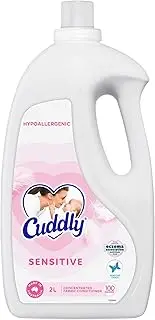 [Cuddly] Concentrate Sensitive Liquid Fabric Softener Conditioner, 2L, 100 Washes, Gentle on Sensitive Skin, Hypoallergenic, Dermatologist Tested, Sensitive Choice, Luxurious Softness