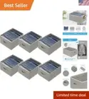 Efficient Wardrobe Storage: 6 Large Stackable Bins with Visible Grids - Grey