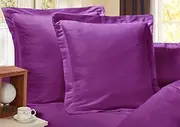 1000TC Luxury Ultra Soft Plain Colour Pillowcases (2 European Pillowcases 65x65cm, Purple)