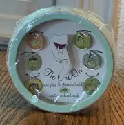 TIE ONE ON Wine Glass & Stemware BAUBLES & Coaster BOXED SET Personality Charms
