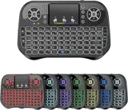 Mini Wireless Keyboard with Touchpad Mouse Combo, 7 Colors RGB Backlit, Porta...