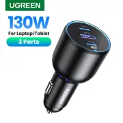 130W Car Charger Quick Charging PD3.0 Fast USB Type C Car Phone Charge Fo