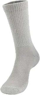 Thorlo Mens Diabetic Moderate Cushion Crew, Grey, Large