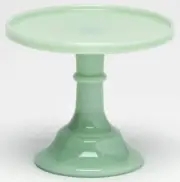 Cake Plate Pastry Tray Bakers Plain & Simple Jade Jadeite Green Glass Mosser 6"