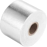 X AUTOHAUX 2Inch x 50ft Heat Shield Tape Roll Heat Resistant Heat Reflective Adhesive Wrap for Car Engine Intake Pipe Hose Silver Tone