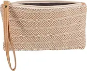 [LIFKOME] Wristlet Clutch Purse for Women Compact Straw Wallet with Zipper Closure Beach Bag Accessory for Travel and Shopping Stylish and Portable Design