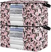 sanluoli 90L 2 Pack Under Bed Shoe Organizer with Reinforced Handles, clear window Closet Storage Organizer
