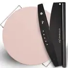 KitchenStar Pizza Cutter Rocker Blade 18" Black + Pizza Stone for Oven and Grill
