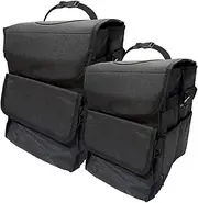 [2 Pack] Auto Trash Can Bin for Car, Waterproof Hanging Garbage Trash Bag Multi Purpose Organizer with Lid Back Seat, Black
