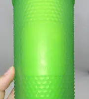 Walt Disney World Mickey Starbucks Green Studded Tumbler Cup With Straw - NEW