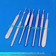 SET OF 7 ASSORTED DIFFERENT SURGICAL SCALPEL BLADE HANDLES INSTRUMENTS KIT