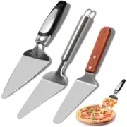 3 Pieces Pie Server Set Stainless Steel Cake Spatula Serrated Pizza Spatula