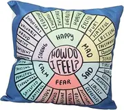 Hoement Mood Pillow Case Home Decor Pillows Square Cushion Cover Pillow Case Feeling Wheel Feelings Wheel Pillowcase Wheel of Emotions Pillowcase Cushion Covers Square Pillow Covers Cotton