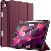 JETech Case for iPad Air 11-Inch M3/M2 (2025/2024), iPad Air 5/4 (2022/2020 5th/4th Generation 10.9-Inch) with Pencil Holder, Slim Tablet Cover with Soft TPU Back, Auto Wake/Sleep (Wine)
