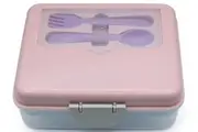Melii: 2 Tier Bento Box - Pink & Grey