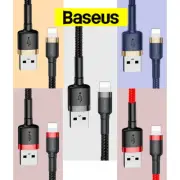 Charging Cable Baseus Cafule Data Sync USB 2.4A For iPhone 13 12 11 X Gold Black