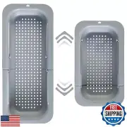 Kitchen Sink Colander, Extendable Strainer Basket Over the Sink for Wash Vege