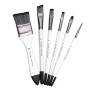 6 Pcs Nylon Hair Painting Brush Fine Tip Paint Brush Artist Paint Brush Set