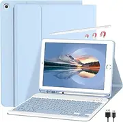 iPad Case Keyboard 9.7 in, for 2018 Gen 6th iPad, 2017 Gen 5th iPad, 2016 iPad Pro,iPad air/iPad air2, with Detachable Wireless Bluetooth Keyboard and Build-in Pencil Holder case
