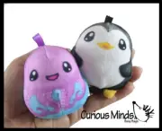 Set of 2 RANDOM Plush Ocean Sealife Animal Sugar Ball - Thick Glue/Gel Stretch