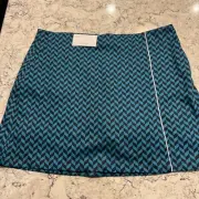 Lady Hagen Women's 17" Wrap Golf Skort skirt Herringbone Turquoise size 16 NWT