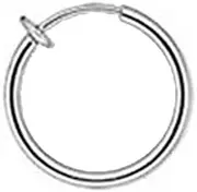 [BodyJewelryOnline] Pair of Rhodium Plated Silver Color Non-Piercing Spring Hoop - 10Mm