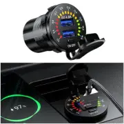 Accessory Dual 2 Port USB 4.8A 5V Car Socket Adapter Charger w/LED Voltmeter (for: Honda)