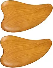 Gatuida 2Pcs Wooden Gua Scraper Massage Tool for Facial Care Meridians Therapy Scraping Board for Skin Elasticity and Circulation Lightweight and Travel Friendly