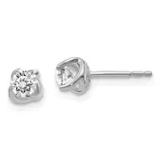 14k White Gold Fancy Twist Real Diamond Earrings