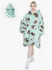 Bear Wearable Blanket Hoodie Oversized Hooded Blanket for Adults