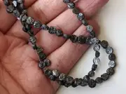 4-4.5mm Button Shaped Raw Diamonds Black Color Conflict Free Rough Uncut Diamond