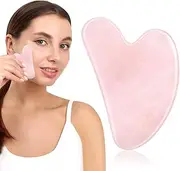 STOBAZA Pink Crystal Gua Tool for - 8x5cm Scraping Massage Board, Jade Stone Alternative for, Anti-Puffiness Skincare