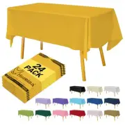 24 Count Plastic Tablecloth, Premium Heavy Weight, 54 x 108 inch, Rectangle (...