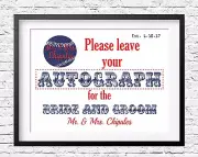 Baseball Wedding Guest Book Sign, Baseball Wedding Sign, Autograph Sign, Sports