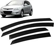 Auto Side Window Wind Deflectors Visors Black Rain Guard Door Visor Vent Shades Dark Smoke Ventvisor Compatible with Hyundai I30 2007-2019(Compatible with 12-19 Hatchback)