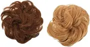 CRILSTYLEO 2pcs Women Scrunchies Hair Piece Wig Ponytail Chignon Hair Bun Extensions