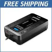 Surge Protector UPS 850VA with ECO Mode & LCD Display - 12 Outlet Power Supply