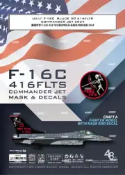 1/48 USAF F-16C Block 50 416FLTS Commander Jet 2024 Decal&Mask fr KINETIC K48146