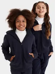 School Jacket Sherpa Lined Hood - Navy Blue