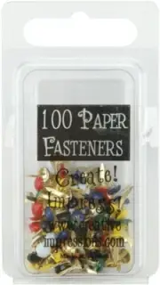 Creative Impressions Mini Painted Metal Paper Fasteners 3mm 100/Pkg-Round - Prim