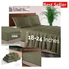 1500 Thread Count Microfiber Bed Sheet Set - Wrinkle-Free, Sage Green, Cal King